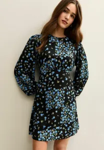 Мини-Платье с длинными рукавами и принтом в виде роз New Look, Black Pattern