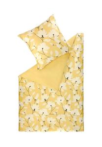 Постельное белье сатиновое Schöner Wohnen Kollektion Fleur, 135x220 см, желтый