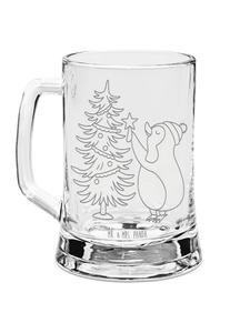 Пивная кружка пингвин новогодняя елка без слов в прозрачном виде Mr. & Mrs. Panda