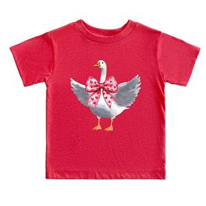 Футболка Valentine goose coquette с коротким рукавом для малышей The Juniper Shop, Heather Red