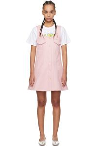 Мини-платье на пуговицах Ganni, розовый