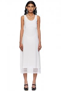 Облегающее платье миди с разрезом Simone Rocha, цвет ivory