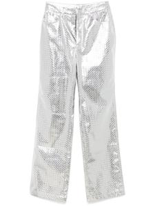 Плетеные брюки прямого кроя ROTATE BIRGER CHRISTENSEN, серый