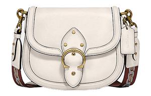 Перчатки Beat из дубленой кожи Седловая сумка через плечо кросс-боди маленького размера для женщин цвет слоновая кость белый COACH