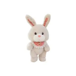 Стильный мягкий милый кросс-боди с парными плюшевыми куклами-кроликами высота 25cm/35cm/45cm PUDOWRABBIT, белый