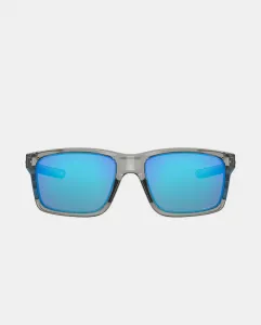 Мужские прямоугольные солнцезащитные очки с голубыми зеркальными линзами Oakley, серый