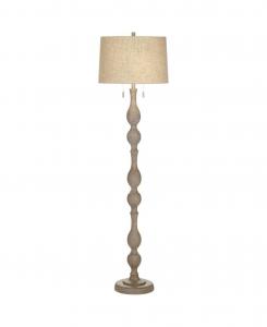 Напольная лампа Tuscan Chic высотой 62 1/2 дюйма с выключателем на шнурке, серая, с отделкой под натуральное дерево, для гостиной, спальни и дома Barnes and Ivy, серый