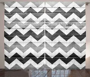 Угловая штора ABAKUHAUS в деревенском стиле, узор с текстурой дерева, присборенная штора из тесьмы для спальни с петлями и крючками, 280 x 245 см, светло-серый, белый, серый Abakuhaus