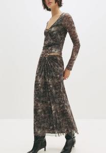 Юбка PULL&BEAR BUCKLE, Brown/Dark Brown