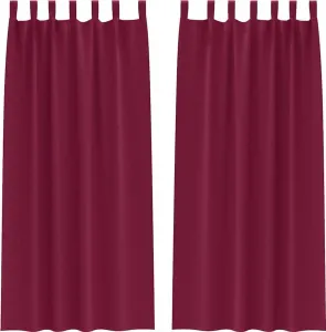 Плотные шторы с кольцами, 2 шт., винно-красные, 260 x 140 см vidaXL