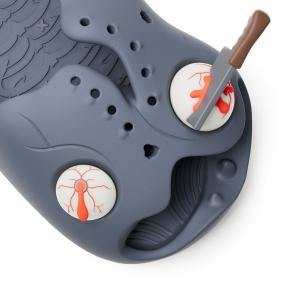 Мистер Скалли Зомби с кухонным ножом, Сабо Унисекс HelloSlippers, Грифельно-серый