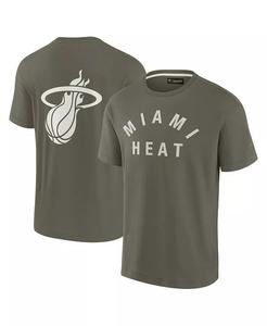 Мужская и женская оливковая футболка Miami Heat Elements Super Soft с короткими рукавами Fanatics Signature, зеленый