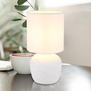 Настольная лампа Globo Lighting Marble, текстурированная ткань/керамика - 1 пламя - белый
