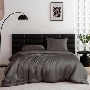 THXSILK Комплект постельного белья TXHSILK 100% шелк 22 мм 7A+ дышащий гладкий Charcoal