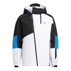 Пуховик adidas Winter Down Jkt Colorblock Splicing Sports hooded With Down Feather Jacket White, белый