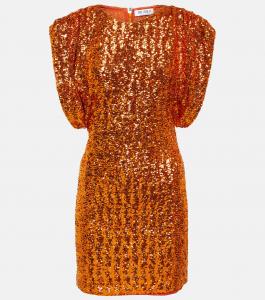 Мини-платье Энни с пайетками The Attico, оранжевый
