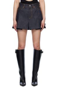 Микс джинсовые шорты Sacai, индиго