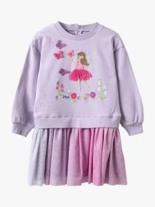 Детское платье-свитшер из хлопка и тюля JoJo Maman Bébé, Lilac