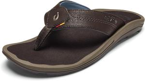 Мужские пляжные сандалии OLUKAI Kipi, водоотталкивающие шлепанцы, быстросохнущий материал и поддержка свода стопы, комфорт на весь день, эспрессо