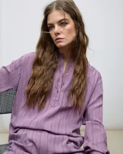 Женская блузка в полоску с воротником стойкой Tintoretto, лавандовый