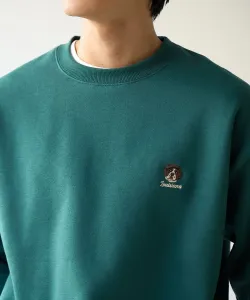 Толстовка с круглым вырезом и вышивкой в виде собаки теплая Coen, цвет Dk.Green