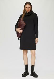 Повседневное платье MIT WASSERFALLKRAGEN UND SEITLICHEN EINGRIFFTASCHEN s.Oliver, черный