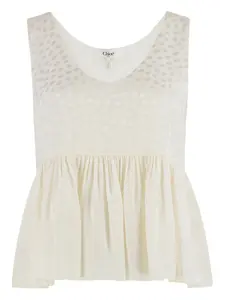 Топ в горошек с оборками Chloé, нейтральный