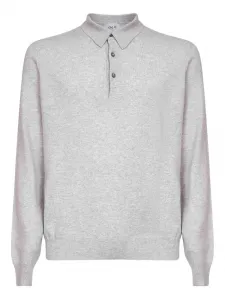 Рубашка-поло с тремя пуговицами в рубчик D4.0, серый