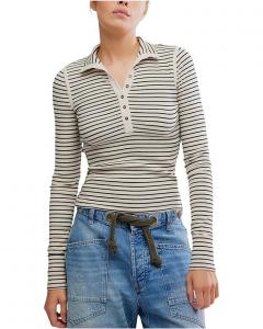 Женская блузка Free People Lake Henley Stripe, Tea Combo