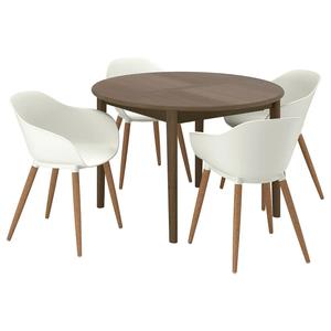 Стол и 4 стула SKANSNÄS/GRÖNSTA IKEA, 115/170 см, цвет with armrest brown/white