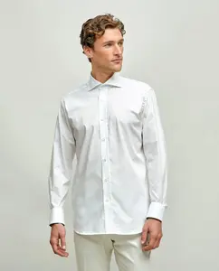 Мужская хлопковая облегающая рубашка Mirto, белый