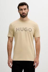Хлопковая футболка Hugo, бежевый
