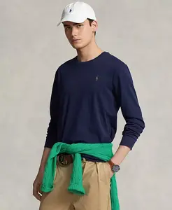 Мужская футболка Custom Slim Fit из мягкого хлопка Polo Ralph Lauren, синий