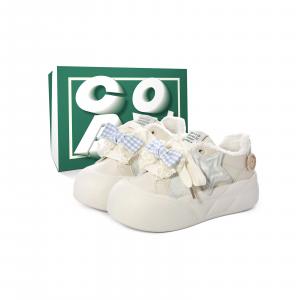 Теплые, нескользящие и износостойкие низкие кроссовки для скейтбординга Cob Warm для женщин Cobx, Beige Blue