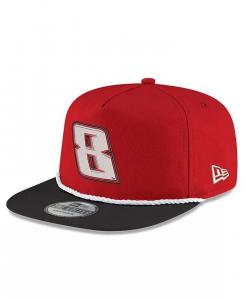 Мужская регулируемая кепка Kyle Busch Golfer Snapback ярко-черного цвета New Era, красный