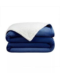 Плюшевое покрывало из шерпы Host & Home, универсальное двустороннее одеяло, плюшевое норковое бархатное лицо плотностью 200 г/м², обратная сторона из плюшевого шерпа плотностью 250 г/м², 4 варианта цвета, 50x60 Arkwright Home, синий