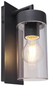 Настенный уличный светильник, цоколь E27, антрацитовый/прозрачный, степень защиты IP44 Globo, антрацит/прозрачный