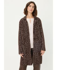 Женский длинный современный кардиган с анималистическим пером Olsen, Chocolate