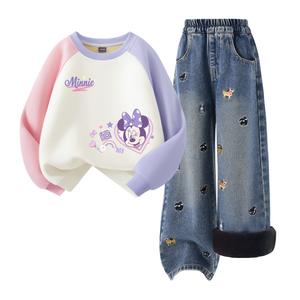 Детская повседневная спортивная одежда Disney, фиолетовый