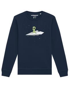 Толстовка Watapparel Alien on a paper plane, темно-синий