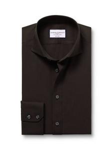Обычная хлопковая поплиновая рубашка Charles Tyrwhitt, Chocolate