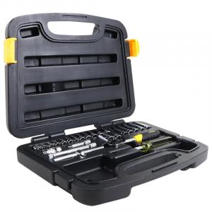 Stanley Набор инструментов для торцевых головок Комбинированный инструмент для ремонта машин и инструментов Набор торцевых ключей с трещоткой Набор инструментов Ящик для инструментов Набор из 25 предметов 1/4 дюйма 94-183-22