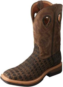 Ботинки Twisted X Men's 12 Western, квадратный носок, с металлическим носком и технологией CellStretch, Caiman Print & Bomber