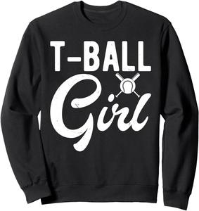 Футболка для девочек, играющих в ти-бол - Толстовка для девочек, играющих в ти-бол Teeball Girls, черный
