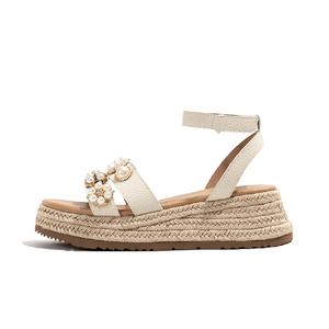 Женские сандалии с одним ремешком цвета экрю Old Meow, Ecru