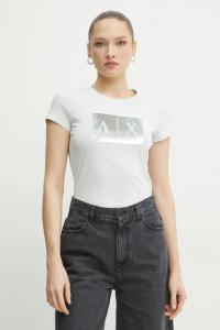 Хлопковая футболка Armani Exchange, бирюзовый