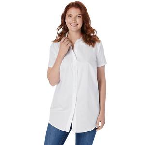 Женщина в идеальной женской рубашке с коротким рукавом больших размеров Woman Within, белый