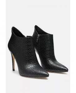 Сапоги LOLITA с плетеной текстурой и шпильками красного цвета Rag & Co, черный