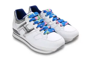 HOGAN H222 Casual Shoes женские низкие белые серебристые