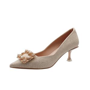 Туфли на тонком каблуке высотой 6,5 см, женские, абрикосового цвета DAPHNE, Apricot